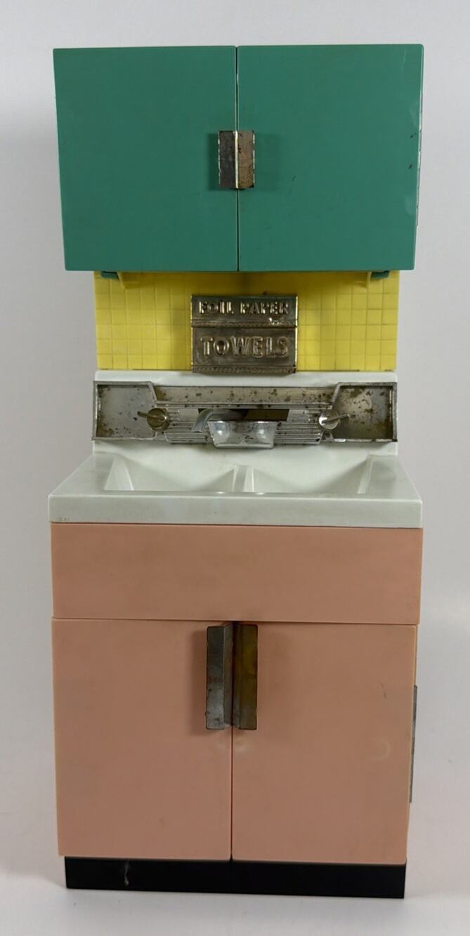 Vtg Deluxe Reading Corp Dream Kitchen Sink & Cabinet